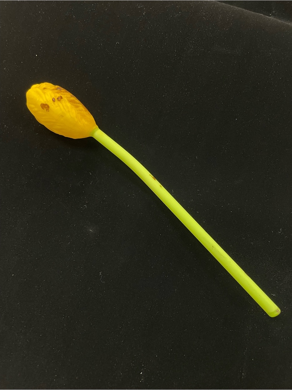 Antique 1920s Bimini Art Deco Germany Satin Glass Tulip Yellow 8 inch